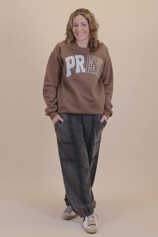 Pray Patchwork Crewneck