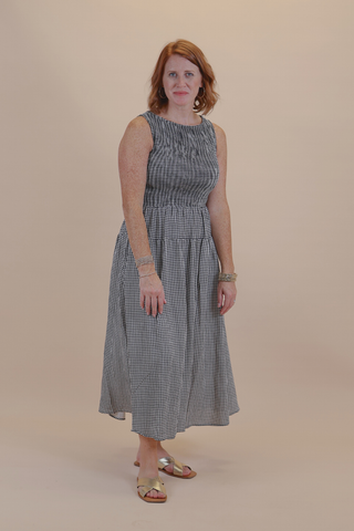Classic Charm Gingham Midi Dress