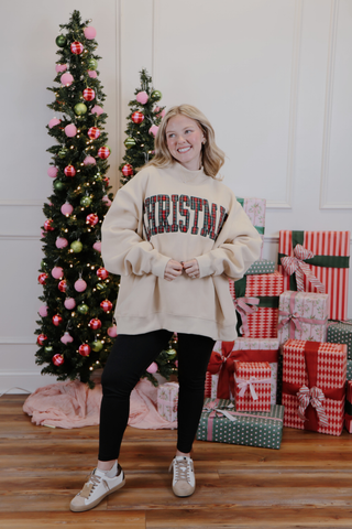 Plaid Christmas Varsity Sweatshirt