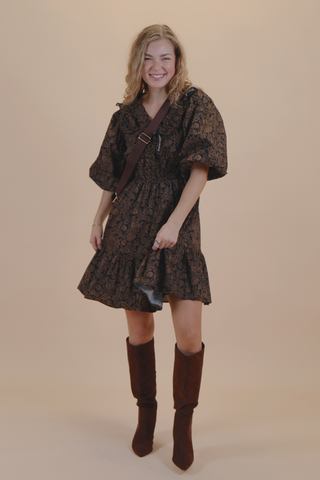 Twilight Garden Ruffle Mini Dress