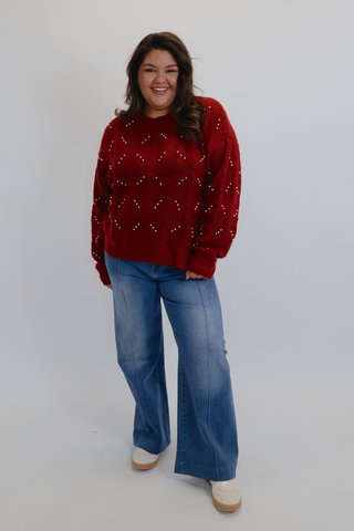 Merlot Pearl Luxe Sweater