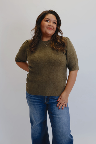 Autumn Essence Puff Sleeve Sweater Top