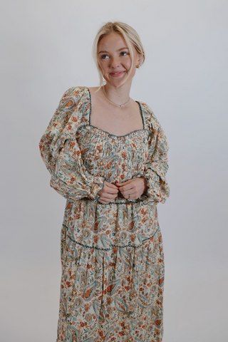 Paisley Daydream Smocked Maxi Dress
