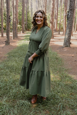 Olive Branch Tiered Dress