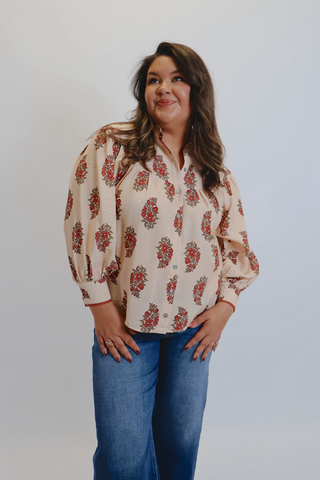 Maple Bloom Button Blouse