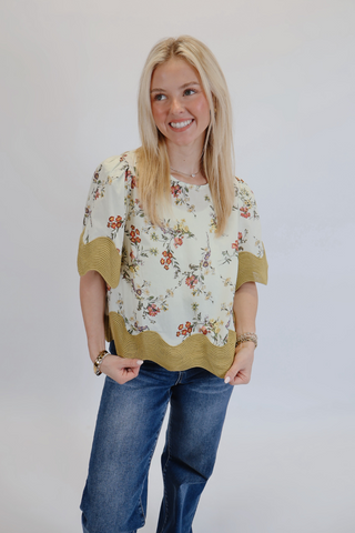 Isla Scalloped Floral Top