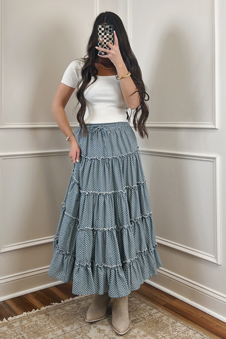 The Daisy Dot Tiered Maxi Skirt