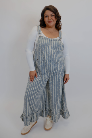 Willow Breeze Ruffle-Leg Overalls