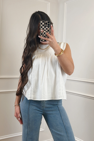 Lovely Babydoll Eyelet Top