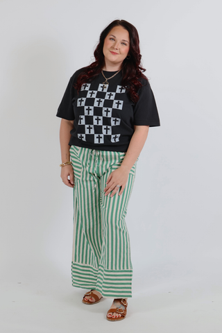 Faith First Checker Cross Tee