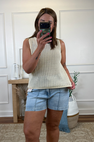 Golden Hour Open Knit Tank