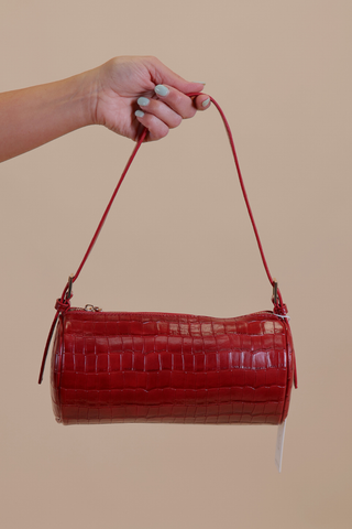 Rachel Croc Cylinder Shoulder Bag