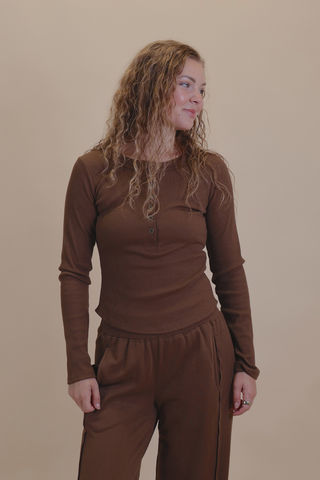 Cocoa Henley Top