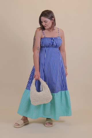 Seaside Stroll Striped Midi Dress
