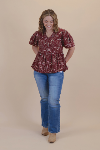 Falling for You Floral Babydoll Top