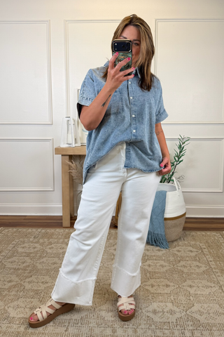 Wander Free Chambray Shirt Top