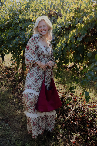 Autumn Rose Smocked Maxi Dress