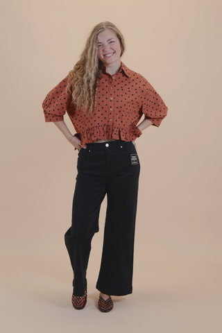 The Polly Polka Dot Ruffle Top