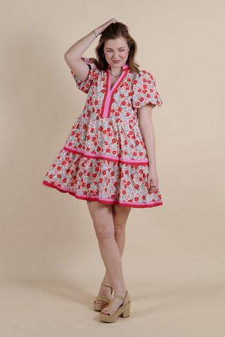 Blushing Meadow Floral Mini Dress
