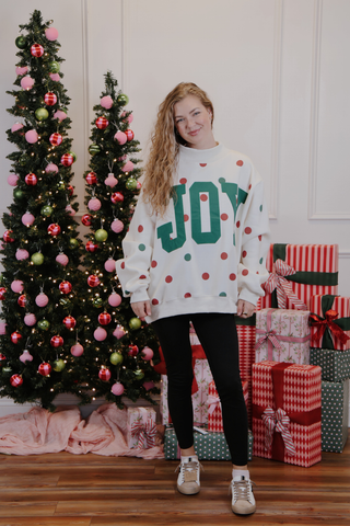 Joyful Dots Holiday Mock Neck Sweatshirt