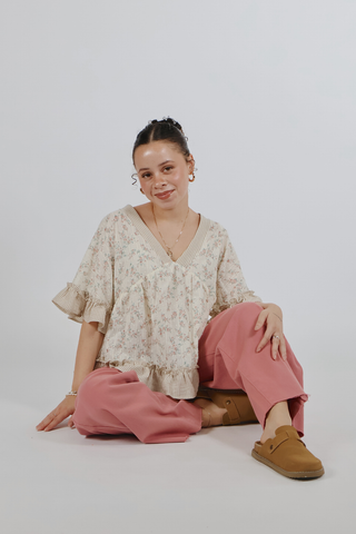 Laurel Floral Ruffle Blouse