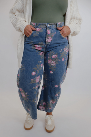 Vintage Bloom Barrel Jeans
