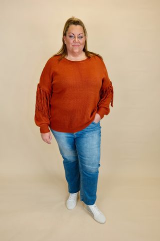 For The Love Of Fringe Sweater in Plus