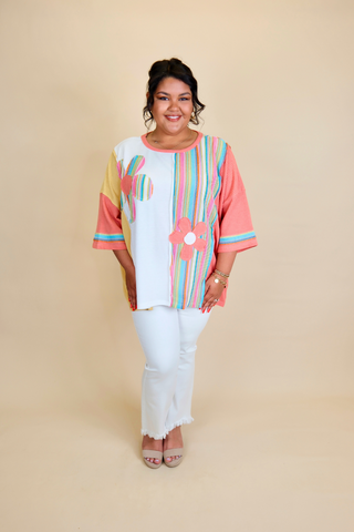 Colorful Daisy Top in Plus
