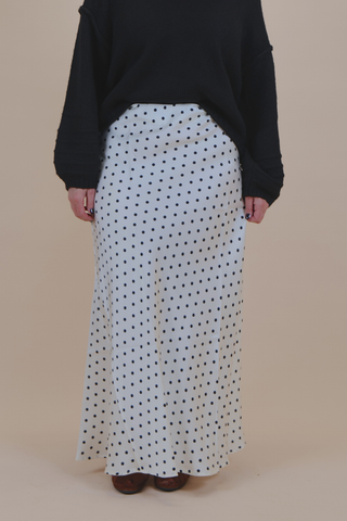 Dotted Daydream Satin Maxi Skirt