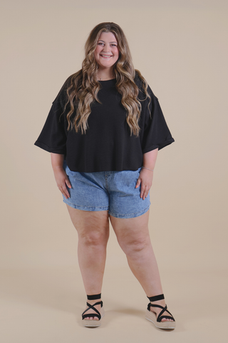 Comfort Waffle Knit Top in Plus