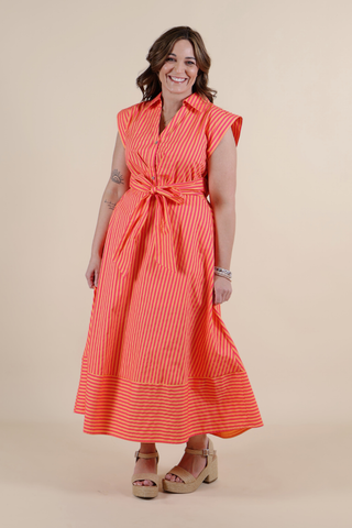 Sunset Stroll Stripe Midi Dress