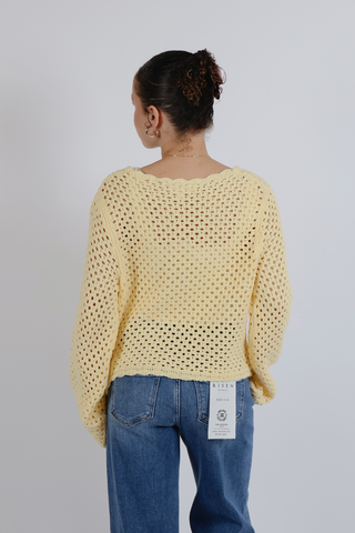 Soft Horizon Crochet Pullover