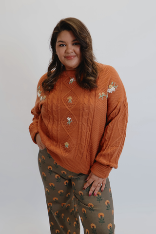Marigold Bloom Knit Sweater