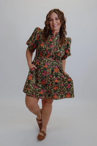 Garden Charm Belted Mini Dress