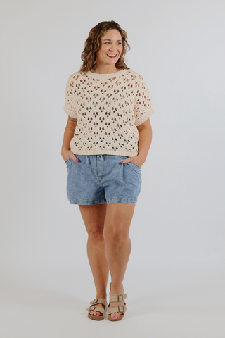 Sunlit Crochet Knit Top