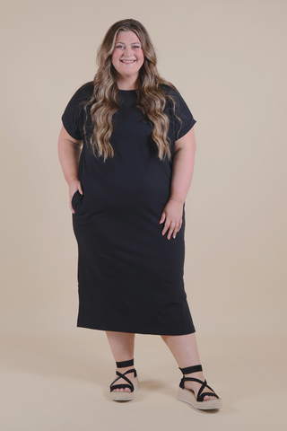 Midnight Ease Midi Dress in Plus