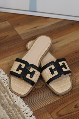 Harper Raffia Slide Sandals