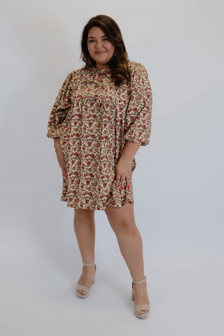Scarlet Meadow Mini Dress in Plus