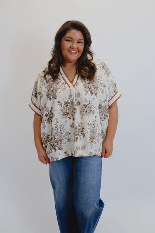 Autumn Garden Plus Floral Top in Plus