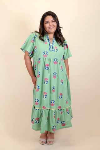 Tropical Tango Floral Midi Dress