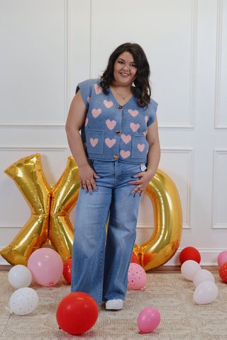 Heartstrings Button-Front Sweater Vest