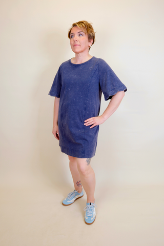 Scalloped Chic T-Shirt Dress