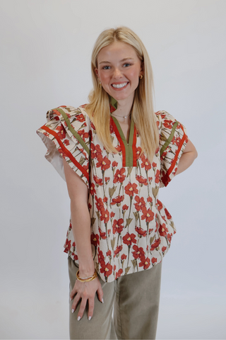 Blossom Grove Ruffle Top