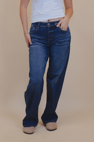 Brielle Mid Rise Wide Leg Jeans