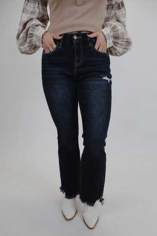 VIOLET HIGH RISE CROP FLARE JEANS