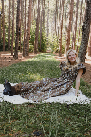 Woodland Whimsy Smocked Midi Dress
