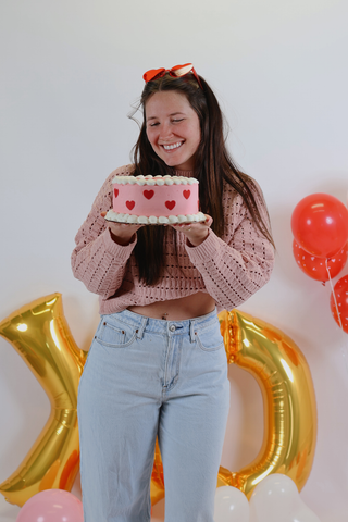 Blush Breeze Chenille Pointelle Sweater
