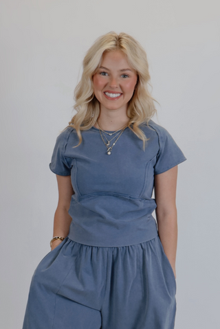 Denim Drift Crop Top