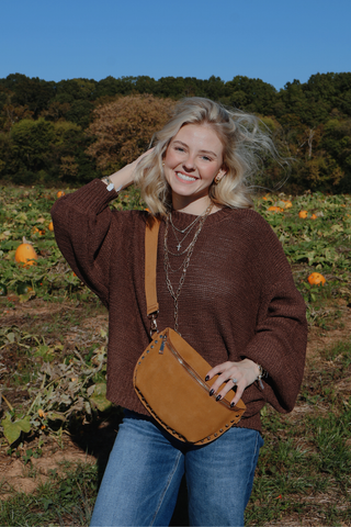 Gizelle Suede Studded Crossbody