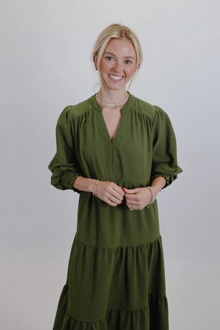 Olive Branch Tiered Dress